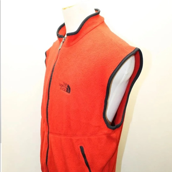 North Face Mens Red Fleece Zip Up Vest  Made In USA Medium - Picture 12 of 12